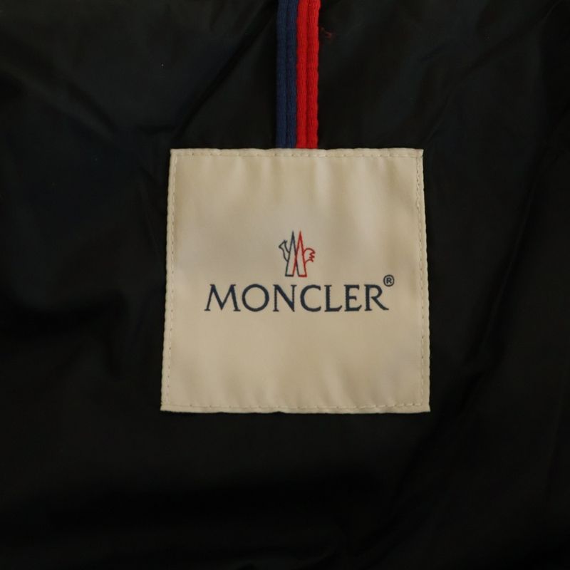 Moncler Grive Arm Logo Patch Hooded Down Coat Black