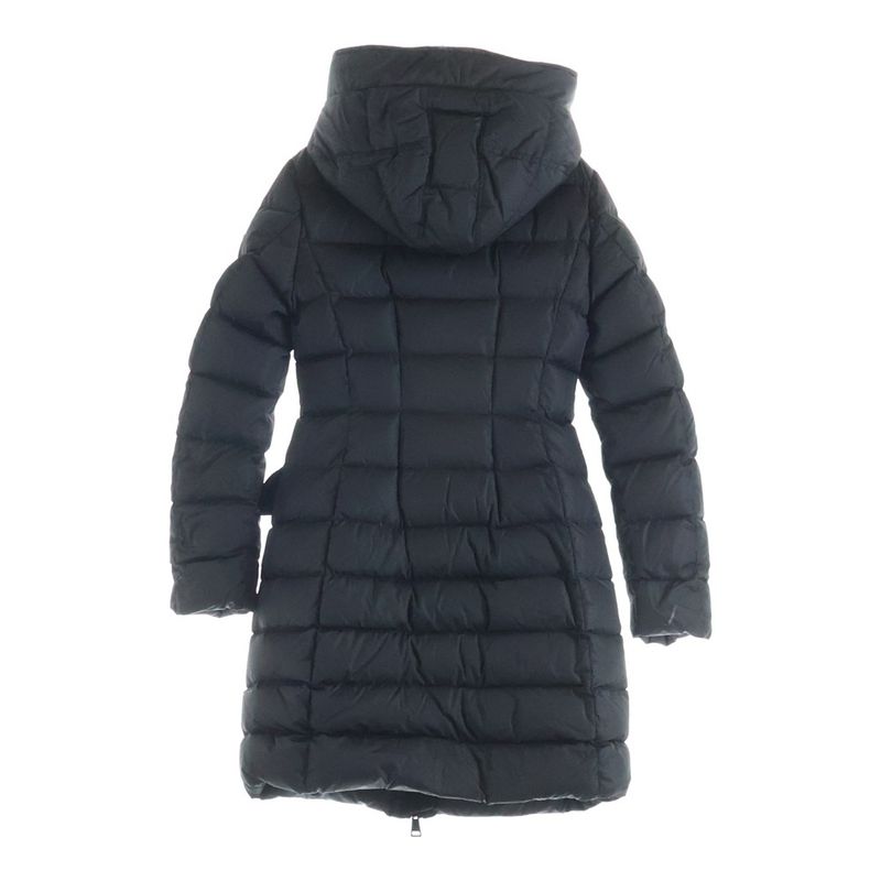 Moncler Grive Arm Logo Patch Hooded Down Coat Black