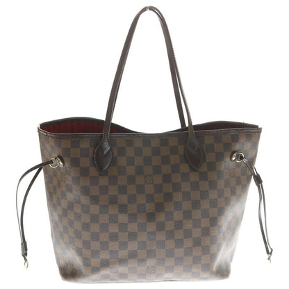 Louis Vuitton Damier Ebene Neverfull PM Tote Brown Leather Gold