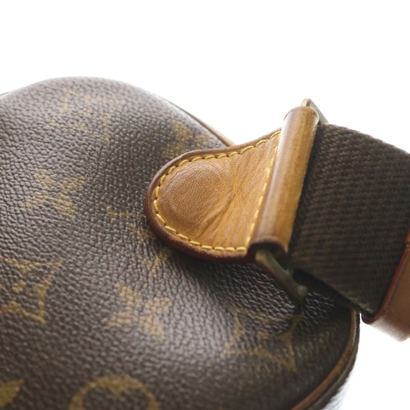 Louis Vuitton Monogram Pochette Gange Mini Shoulder Bag Brown Leather Gold
