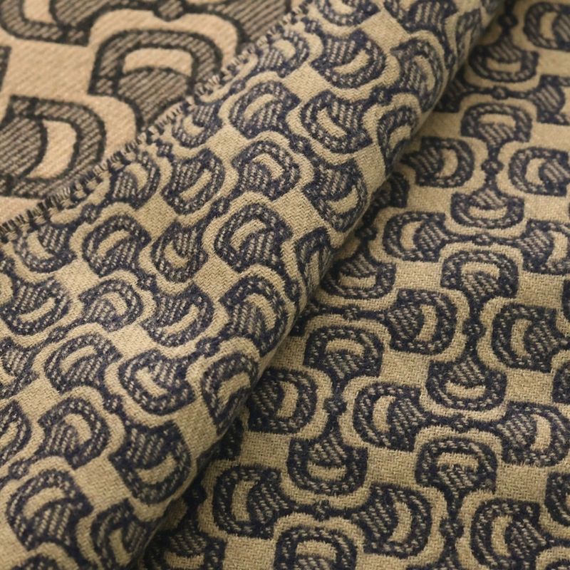 Gucci Horsebit Pattern Fringe Scarf Beige