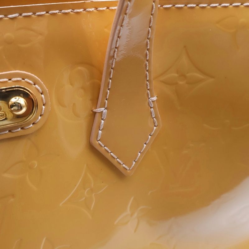 Louis Vuitton Monogram Vernis Wilshire PM Mini Bag Yellow Leather Patent Gold