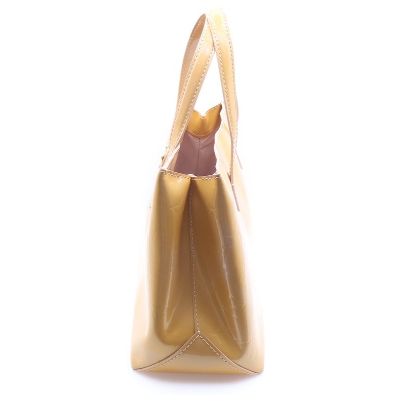 Louis Vuitton Monogram Vernis Wilshire PM Mini Bag Yellow Leather Patent Gold