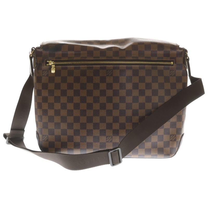 Louis Vuitton Damier Spencer Shoulder Bag Brown Leather Gold
