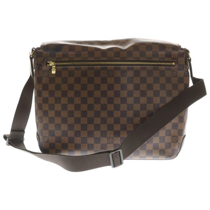 Louis Vuitton Damier Spencer Shoulder Bag Brown Leather Gold