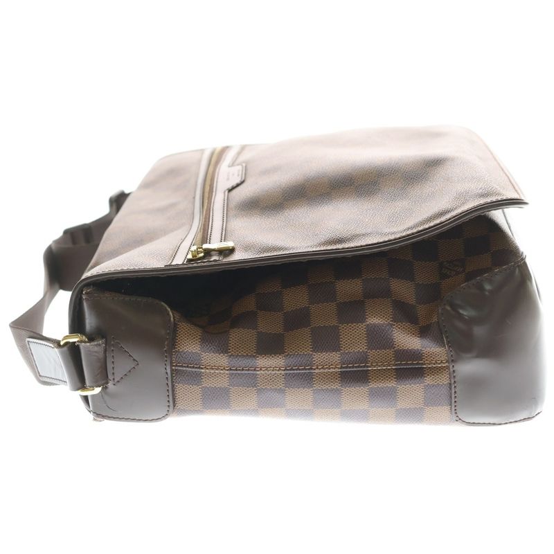 Louis Vuitton Damier Spencer Shoulder Bag Brown Leather Gold