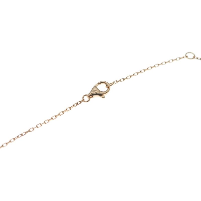 Cartier Double C Diamond Necklace 18k PG Pink Gold Pendant