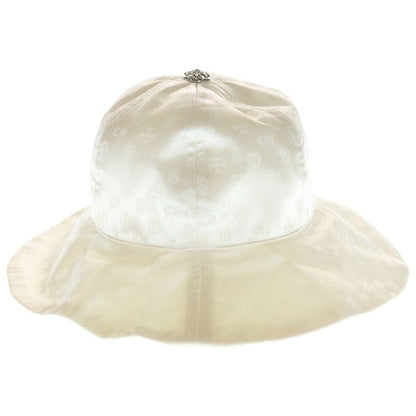 Chrome Hearts CH Allover Pattern Cross Ball Button Silk Bucket Hat White