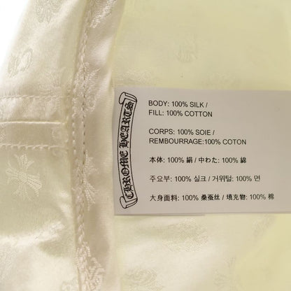 Chrome Hearts CH Allover Pattern Cross Ball Button Silk Bucket Hat White