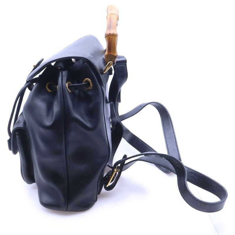 Gucci Bamboo Leather Backpack Black