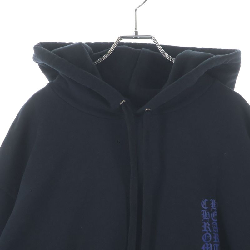 Chrome Hearts Vertical Logo Pullover Hoodie Black Navy Sweater