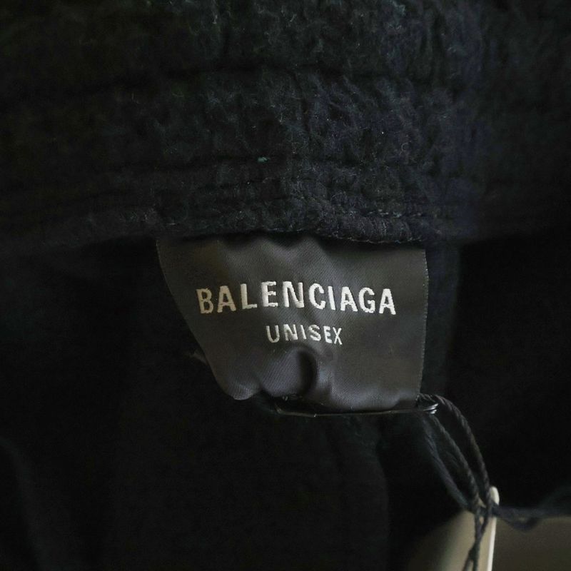 Balenciaga Political Campaign Logo Embroidery Fleece Pants Black