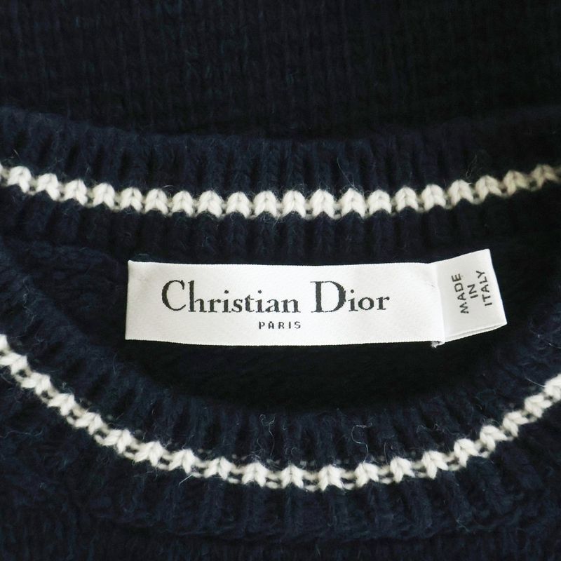 Dior Logo S Knit Sweater Short Sleeve Navy
