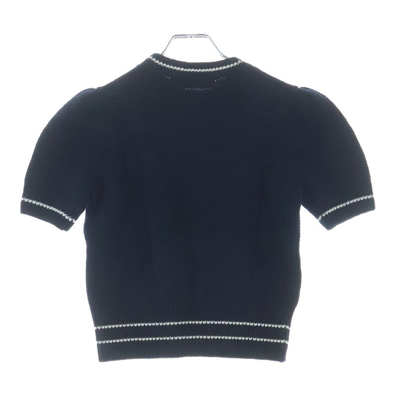 Dior Logo S Knit Sweater Short Sleeve Navy