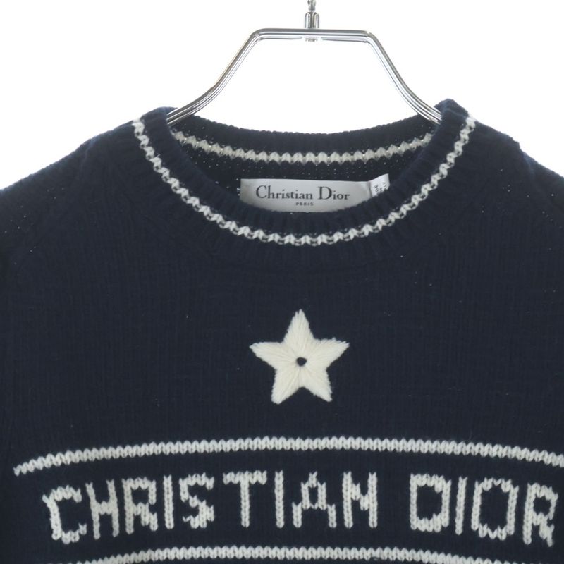 Dior Logo S Knit Sweater Short Sleeve Navy