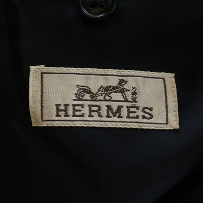 Hermes Cashmere Blend Wool Tailored Jacket Trousers Long Pants Set Suit Gray