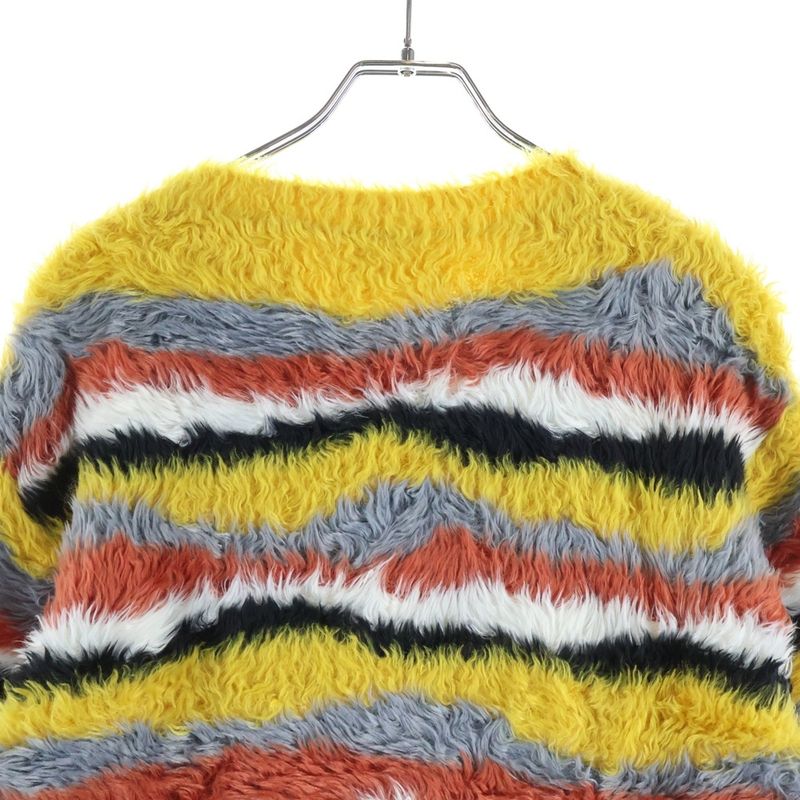 Loewe Multi Border All Over Pattern Pullover Knit Sweater Yellow Orange