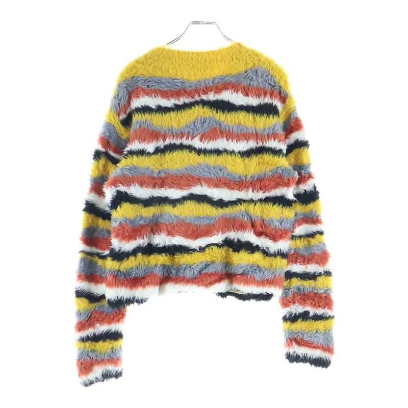 Loewe Multi Border All Over Pattern Pullover Knit Sweater Yellow Orange