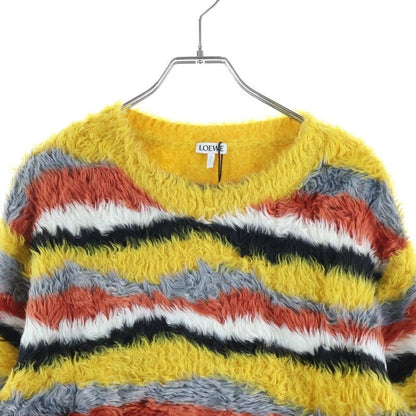 Loewe Multi Border All Over Pattern Pullover Knit Sweater Yellow Orange
