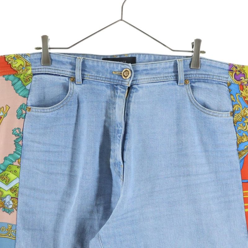 Versace Rebellion Side Cut Replacement Denim Pants Indigo
