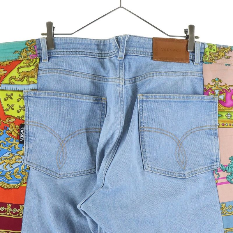 Versace Rebellion Side Cut Replacement Denim Pants Indigo