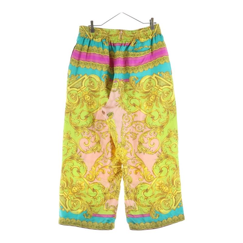 Versace Baroque Print Medusa Wide Pants Yellow