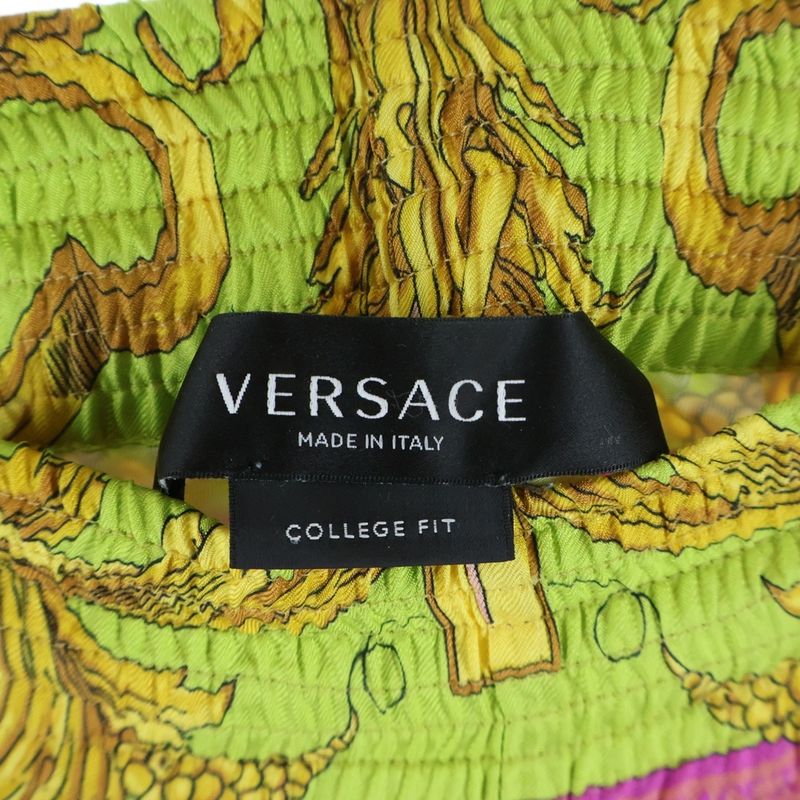 Versace Baroque Print Medusa Wide Pants Yellow