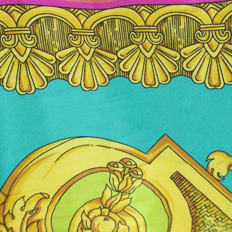 Versace Baroque Print Medusa Wide Pants Yellow