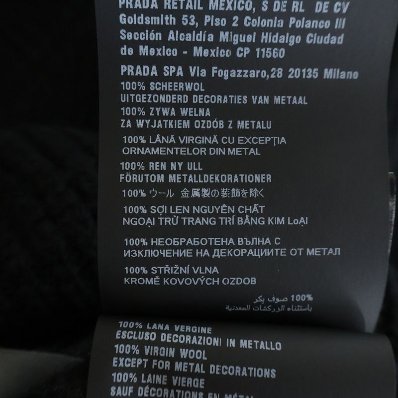 Prada Black Wool Crew Neck Sweater with Pendant Knit