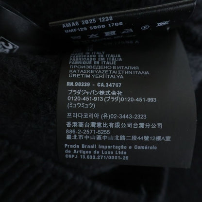 Prada Black Wool Crew Neck Sweater with Pendant Knit