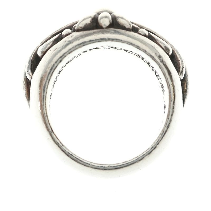 Chrome Hearts Half Classic Floral Cross Ring Silver