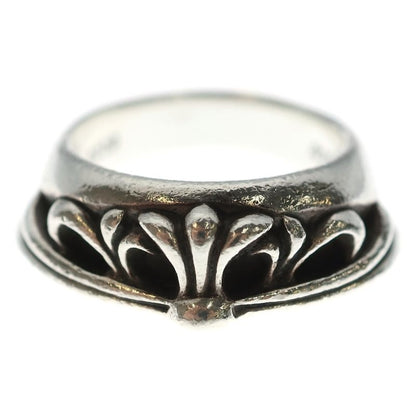 Chrome Hearts Half Classic Floral Cross Ring Silver