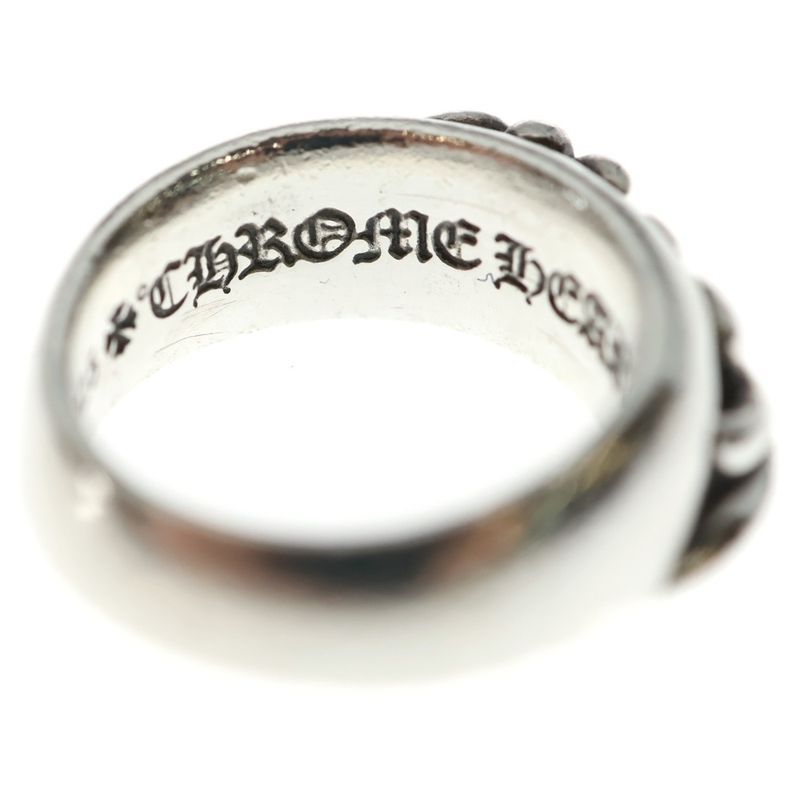 Chrome Hearts Half Classic Floral Cross Ring Silver