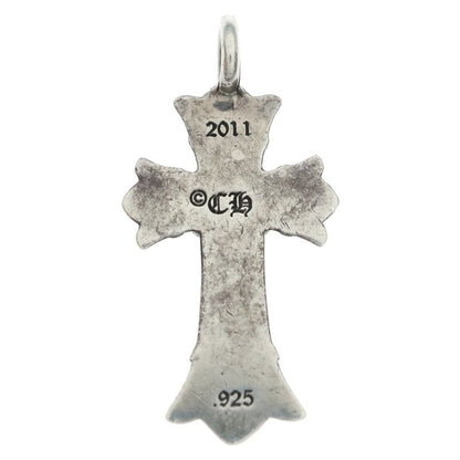 Chrome Hearts Dbl CH Crs Double CH Cross Charm Pendant Top Silver