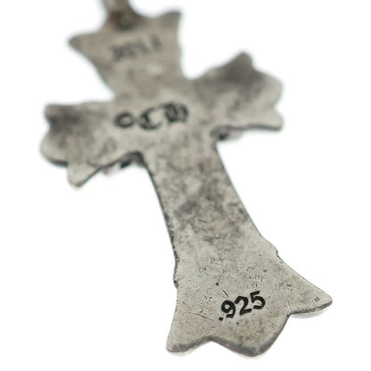 Chrome Hearts Dbl CH Crs Double CH Cross Charm Pendant Top Silver