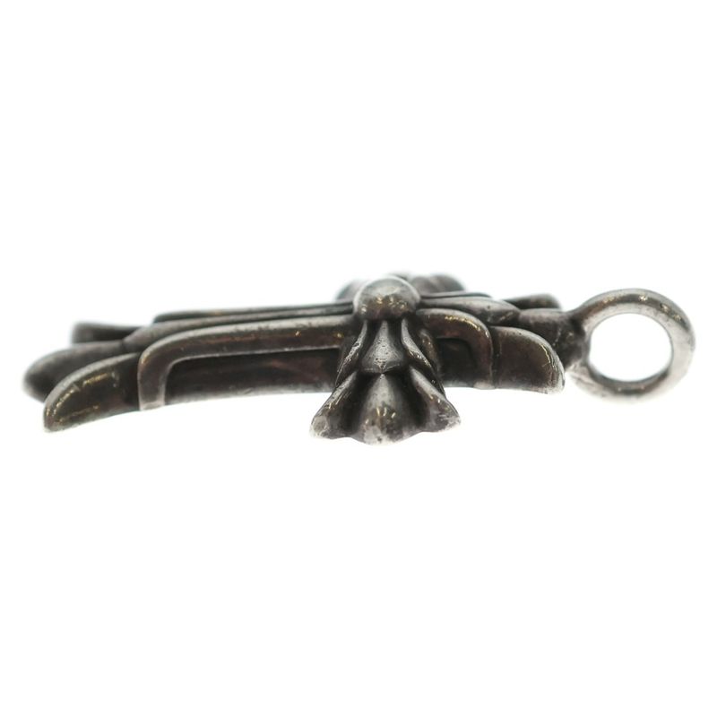 Chrome Hearts Dbl CH Crs Double CH Cross Charm Pendant Top Silver