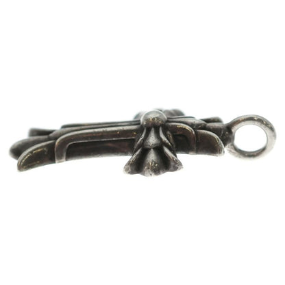 Chrome Hearts Dbl CH Crs Double CH Cross Charm Pendant Top Silver