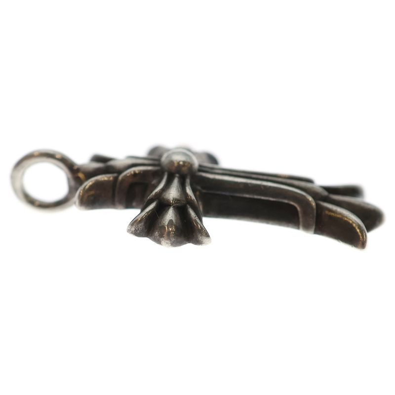 Chrome Hearts Dbl CH Crs Double CH Cross Charm Pendant Top Silver