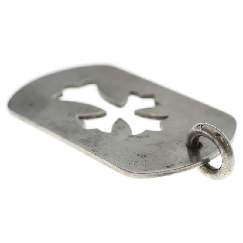 Chrome Hearts D Tag Lrg CO Crs Cutout Cross Dog Tag Large Pendant Top Silver