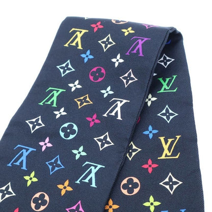 Louis Vuitton Monogram Multicolor Bandeau Twilly Silk Scarf Black