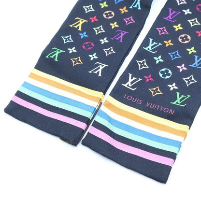 Louis Vuitton Monogram Multicolor Bandeau Twilly Silk Scarf Black