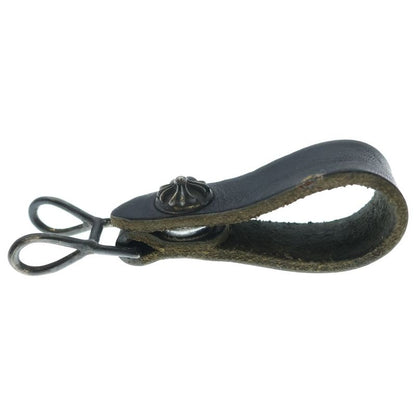 Chrome Hearts Belt Loop Cross Ball Button Leather Black
