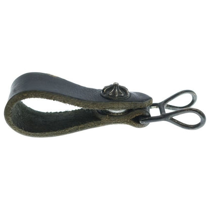 Chrome Hearts Belt Loop Cross Ball Button Leather Black