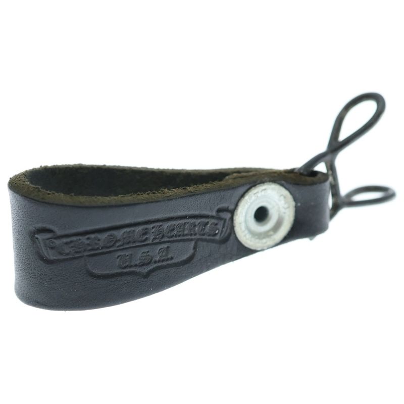 Chrome Hearts Belt Loop Cross Ball Button Leather Black
