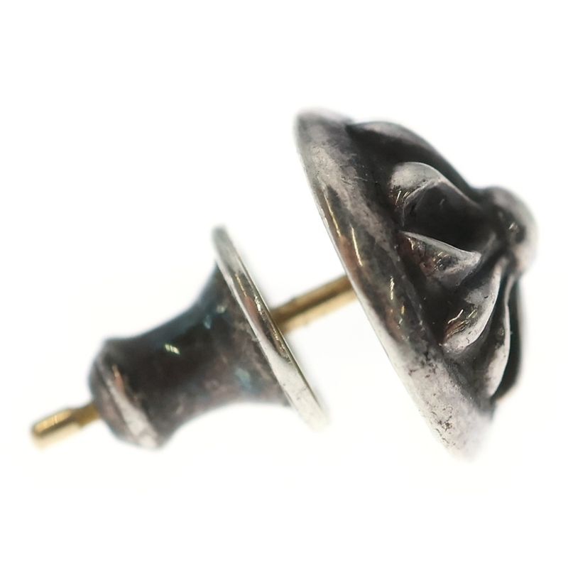 Chrome Hearts Stud Crsbll Cross Ball Earrings Silver