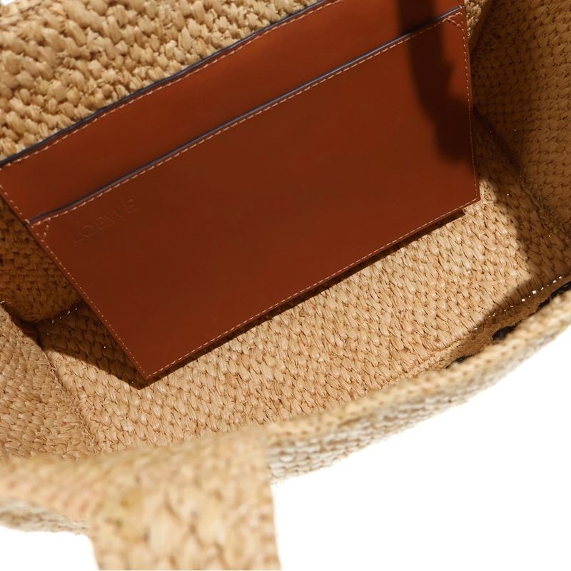 Loewe Font Tote Mini Raffia 2-Way Shoulder Bag Basket Beige