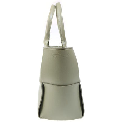 Bottega Veneta Maxi Intrecciato Arcotto Tote Light Green Leather Silver