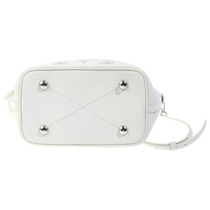 Louis Vuitton Monogram Mahina 2-Way Shoulder Bag Tote White Leather Silver