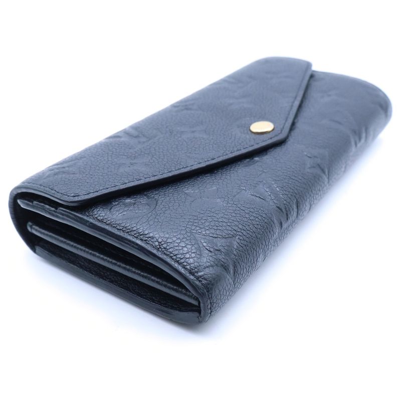 Louis Vuitton Monogram Empreinte Portefeuille Sarah Wallet Black Noir Leather
