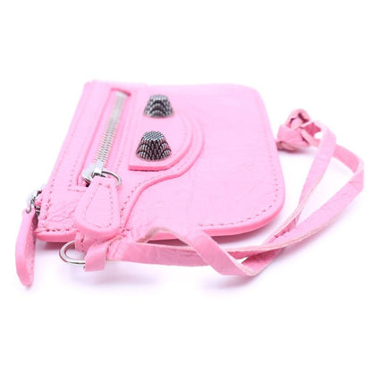 Balenciaga le Cagole Coin Case Leather Wallet Pouch Pink
